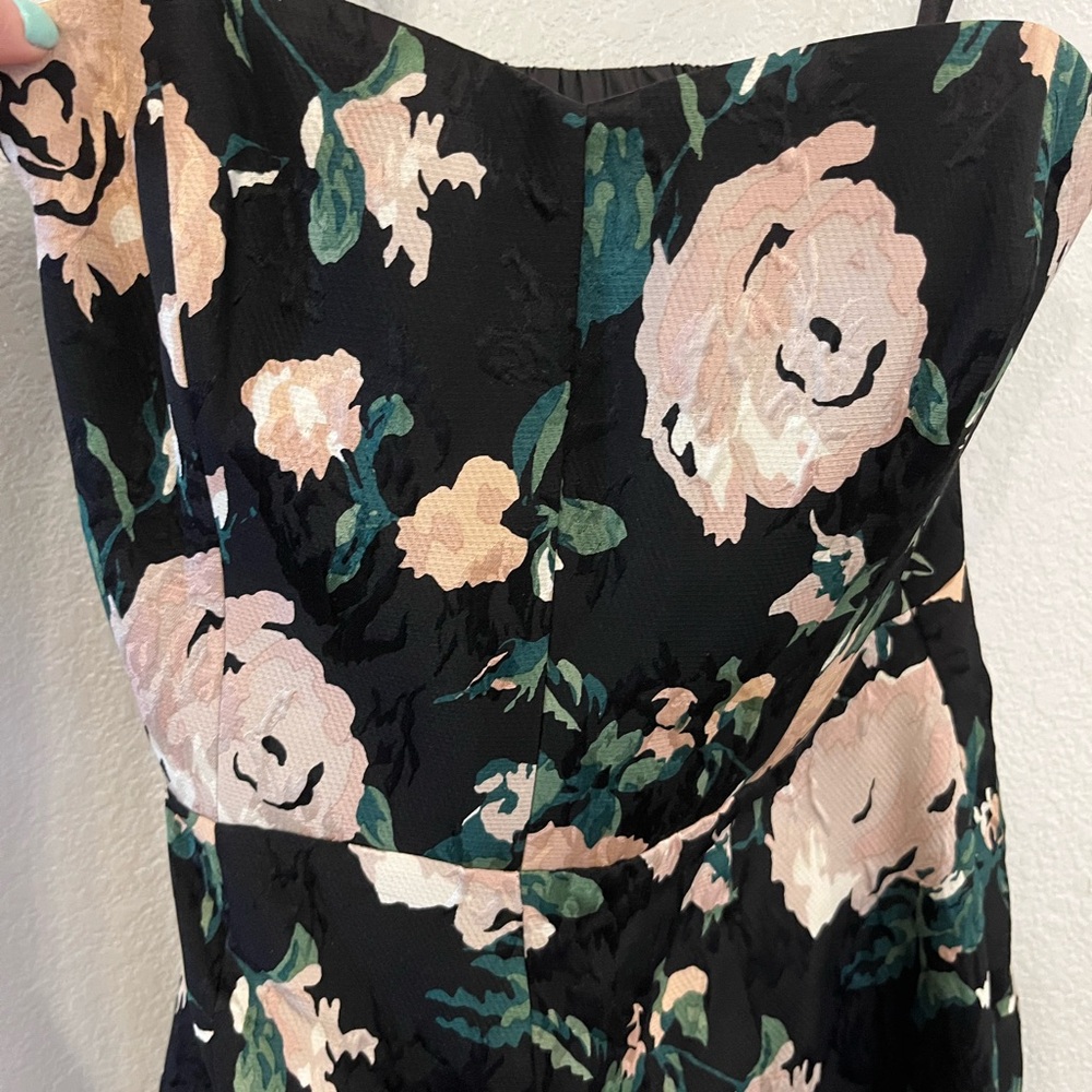 Club Monaco floral sweetheart wide leg jumpsuit
